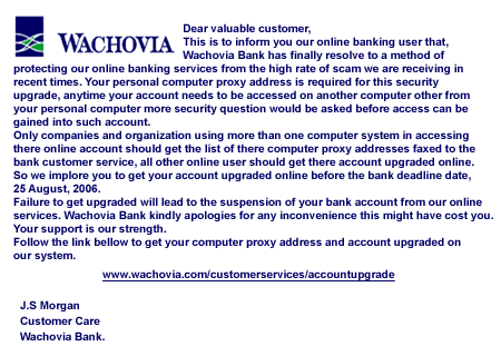 Phony e-mail
