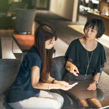 Young financial advisor giving advice to an older client