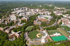 Overhead view of college campus