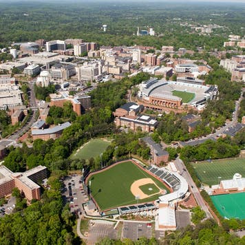 Overhead view of college campus