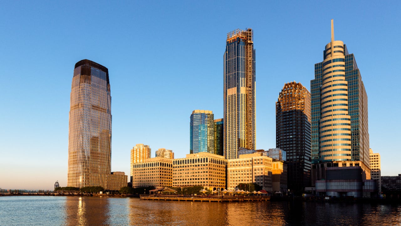 Jersey City skyline in the morning, NJ, USA