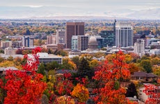 Boise skyline panorama with fall colors