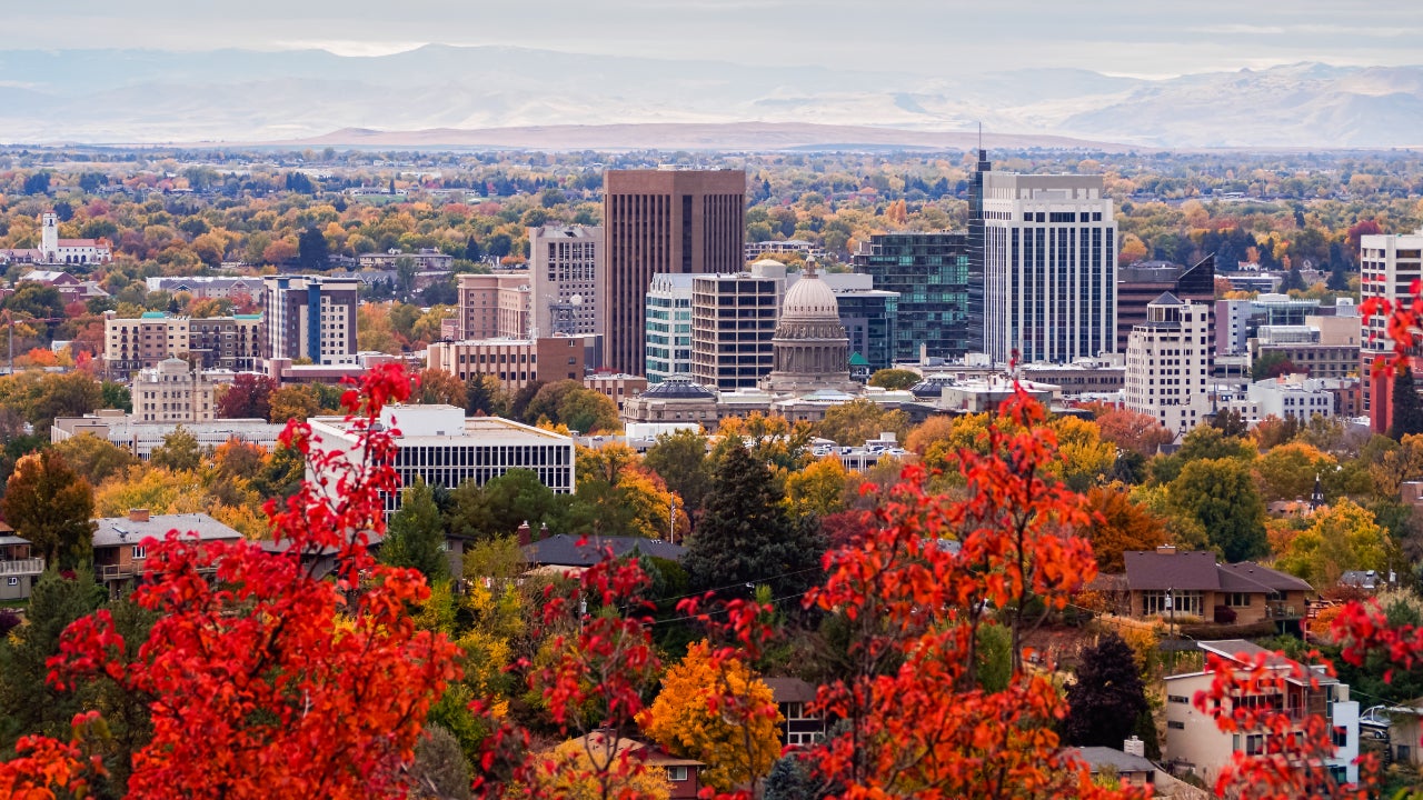Boise skyline panorama with fall colors