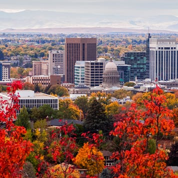 Boise skyline panorama with fall colors