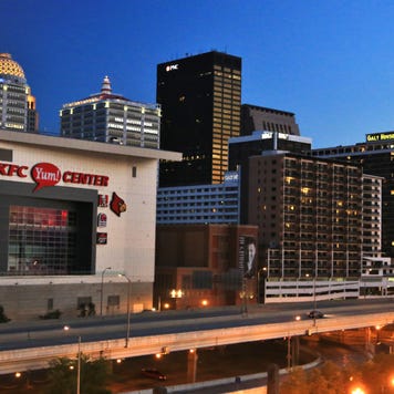 Louisville Kentucky skyline seen at night