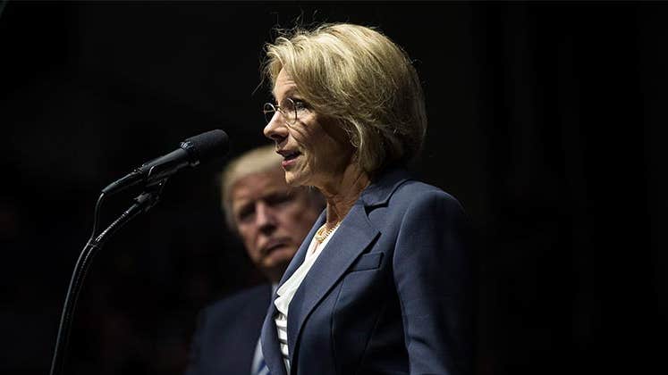 Donald Trump and Secretery of Education appointee, Betsy Davos |  Drew Angerer/Getty Images