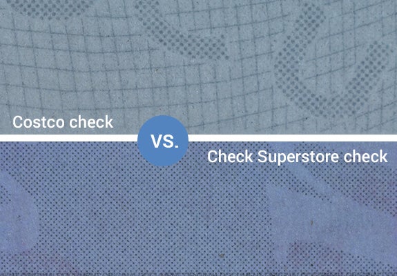 Costco check versus Checks Superstore check