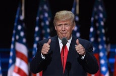 Donald Trump two thumbs up | Xinhua News Agency/Getty Images