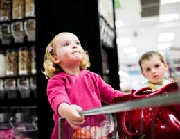 Children in the supermarket