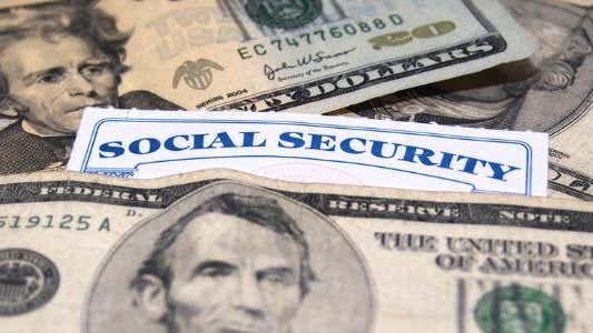 Social security card and money
