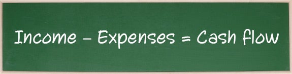 Income – Expenses = Cash flow