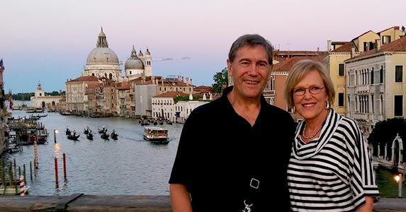 The Martins in Venice, Italy | Photo courtesy of Tim and Lynne Martin