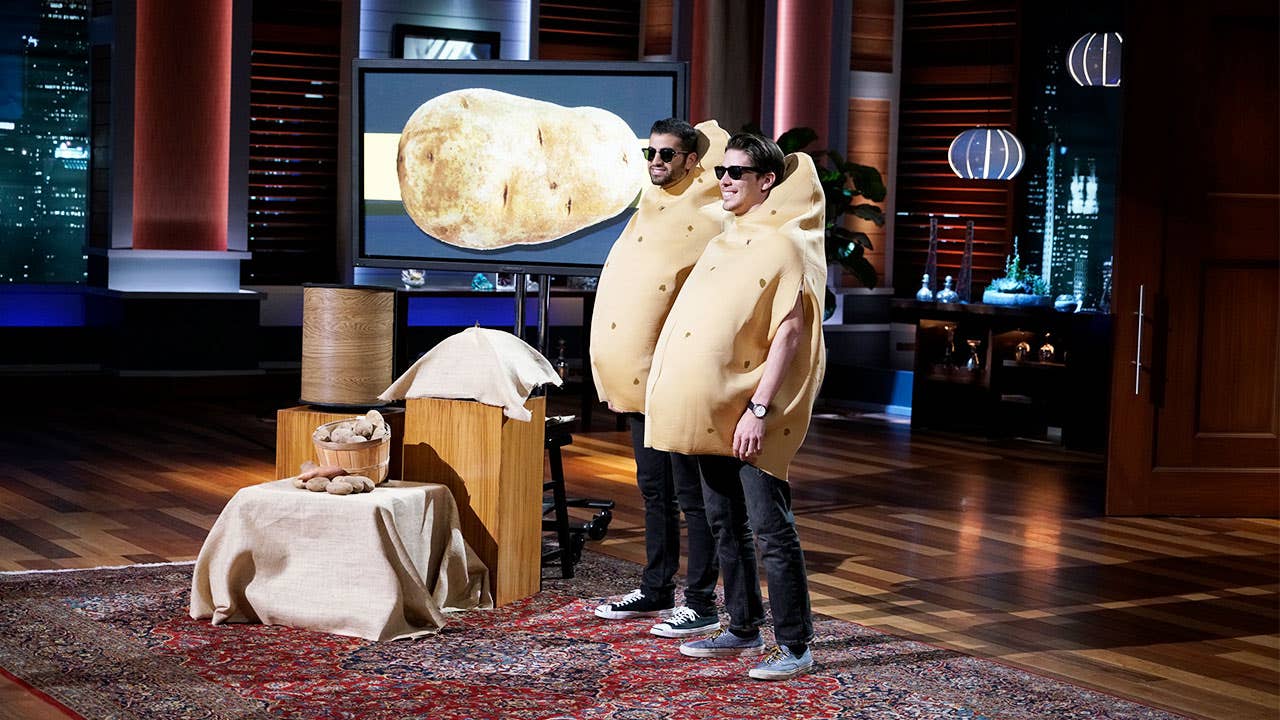 Contestants showing off an invention on "Shark Tank"