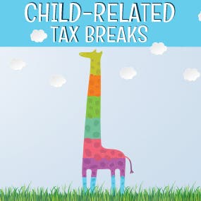 child related tax breaks growth chart |Clouds © L_amica/Shutterstock.com, Giraffe ©Apolinarias/Shutterstock.com, Age stage ©Lyudmyla Kharlamova/Shutterstock.com,Grass ©AlexeyZet/Shutterstock.com