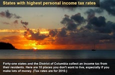 States with highest personal income tax rates