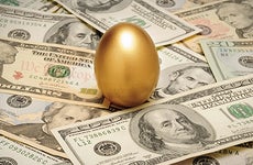 Golden egg on money © Balefire/Shutterstock.com