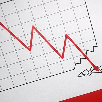 Red line graph going down showing loss © iStock