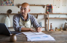 Small business owner budgeting