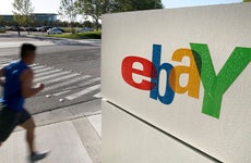 man jogs by ebay headquarters