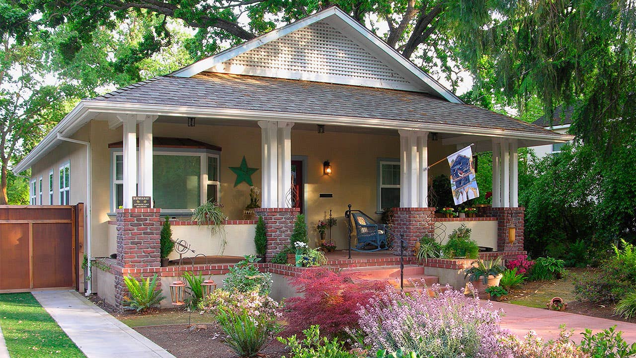 House on a treelined street