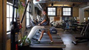 Man walking on a treadmill