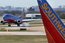 Southwest airplane ready for takeoff