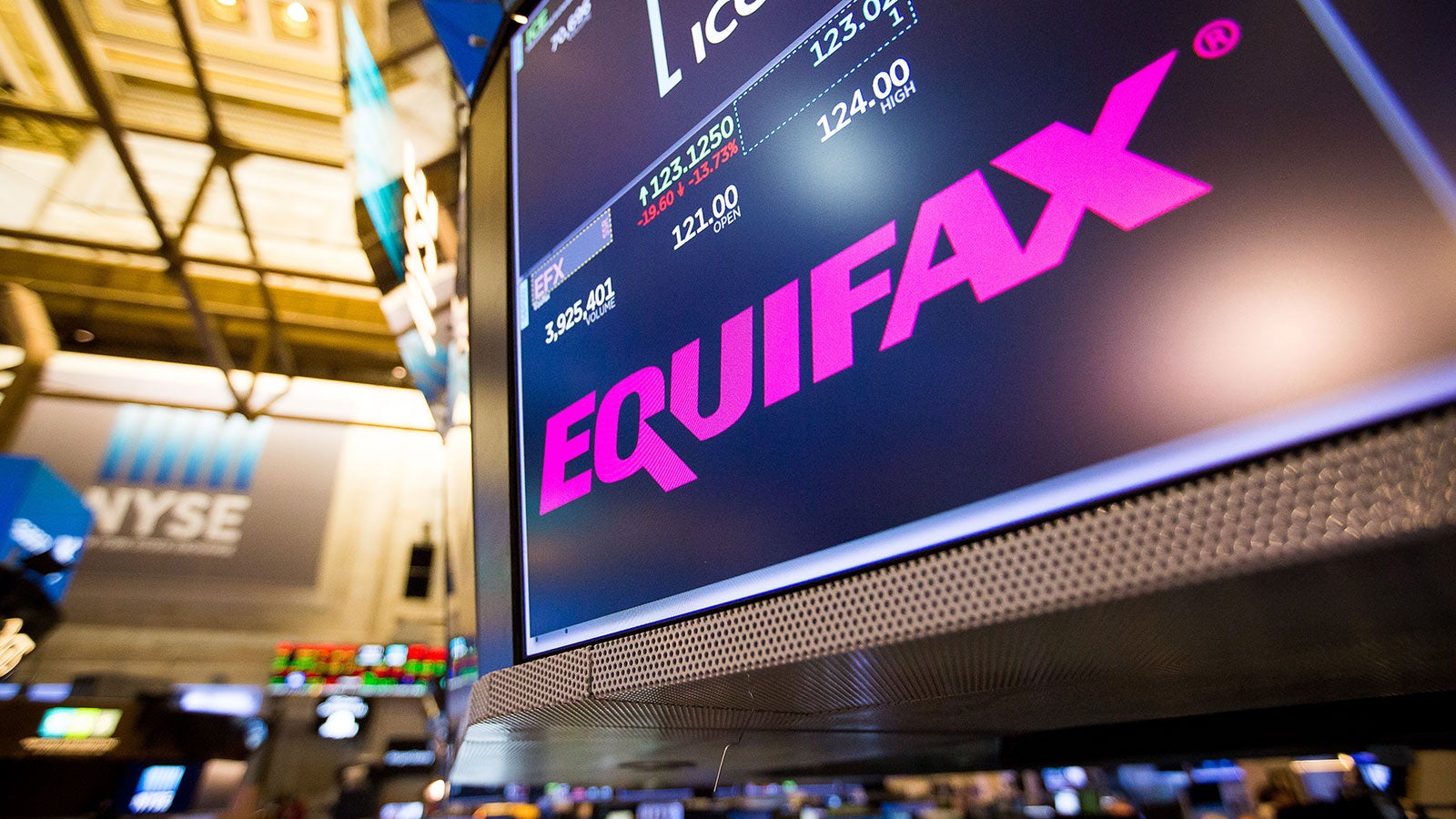 Equifax stock at NYSE