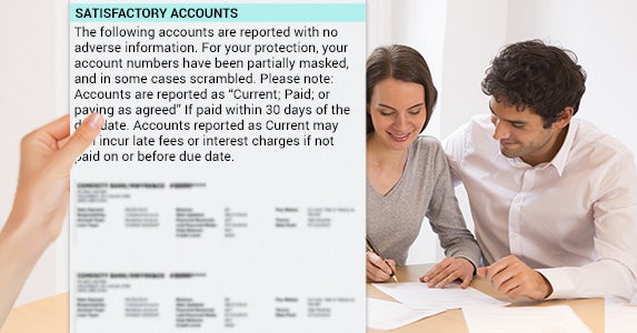 Check your credit balances and limits | Hand: © Artem Furman/Shutterstock.com, Couple filling out form: © Ldprod/Shutterstock.com