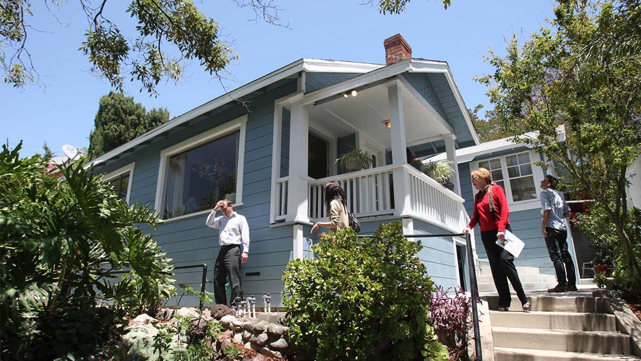 People looking at a home