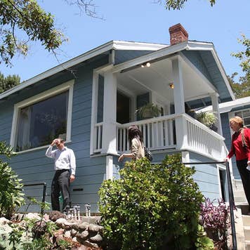 People looking at a home