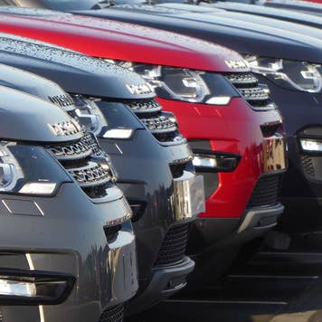 New cars in car dealership