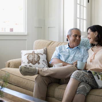 Older couple on the couch
