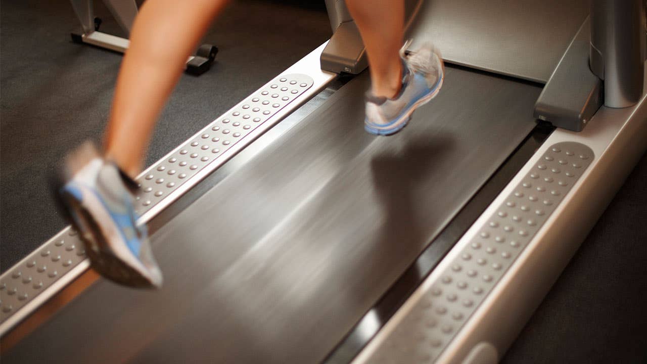 Woman running on a treadmill