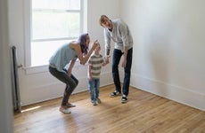 Young family in empty new house