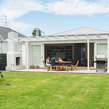 Backyard of family home