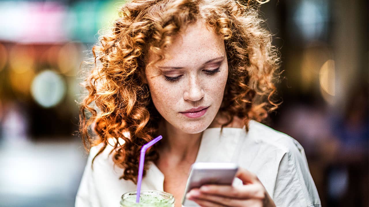 Woman looking at phone