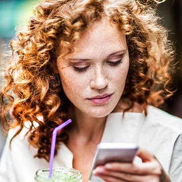Woman looking at phone
