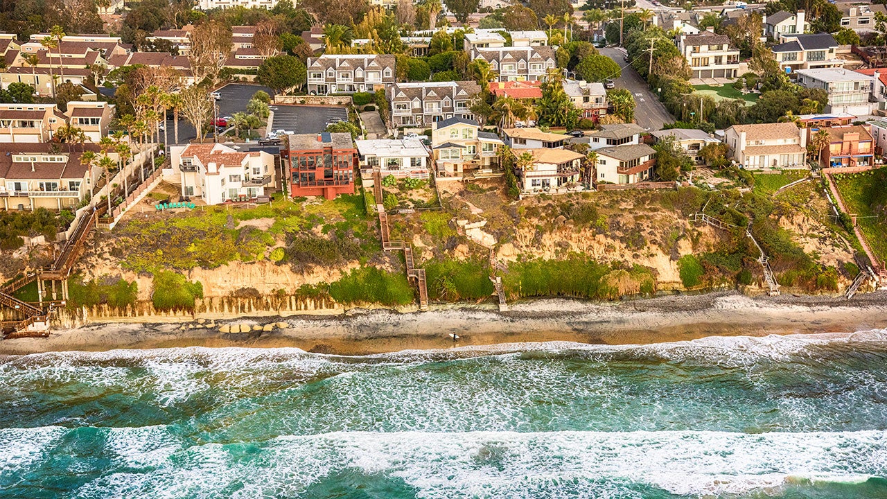 California coast with houses