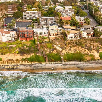 California coast with houses