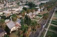 Aerial view of Los Angeles homes