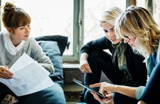 Women looking at tablet