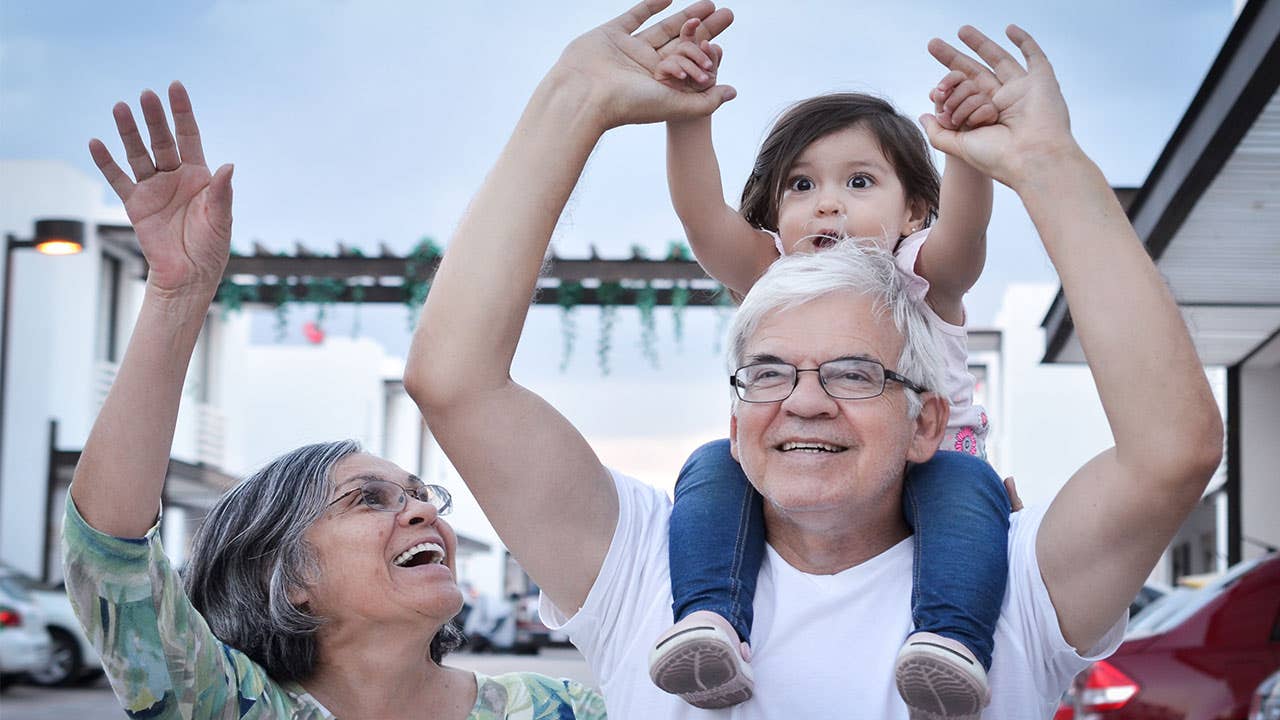 Grandparents with granddaughter