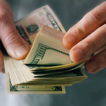 Man counting money