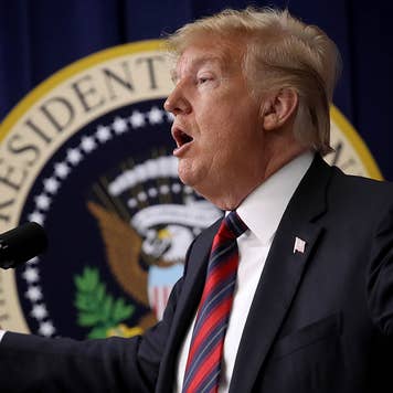 President Donald Trump talking