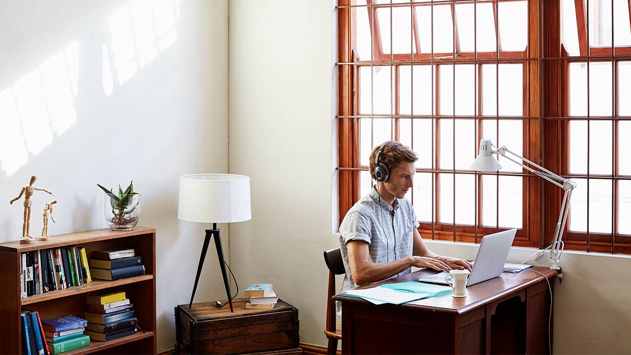 Man working from office