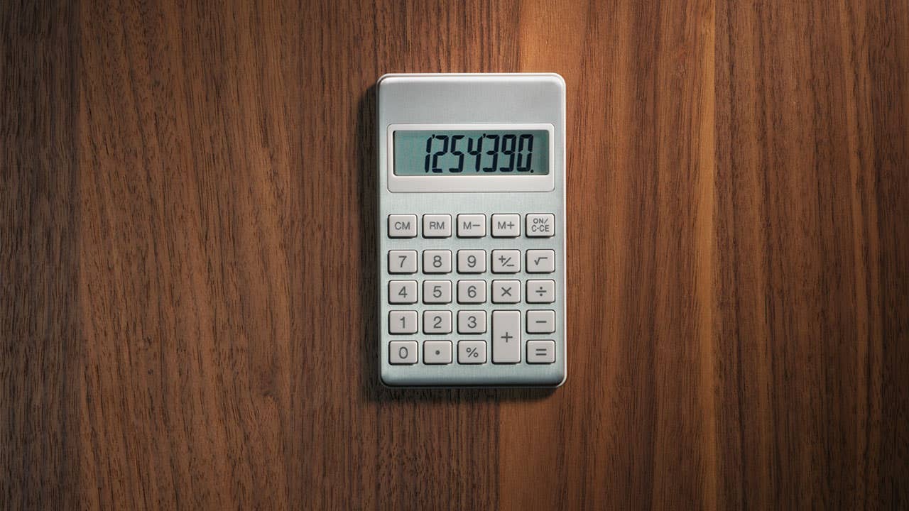 Calculator on wood