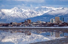 Anchorage city with reflection