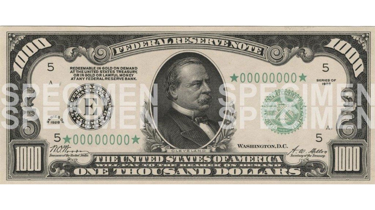 $1000 US Paper Money for sale