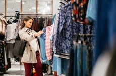 Young woman shopping for clothes