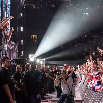 Concert with crowd cheering